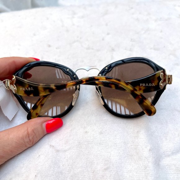 Auc New Prada Butterfly TORTOISE/GOLD Sunglasses - Picture 9 of 9